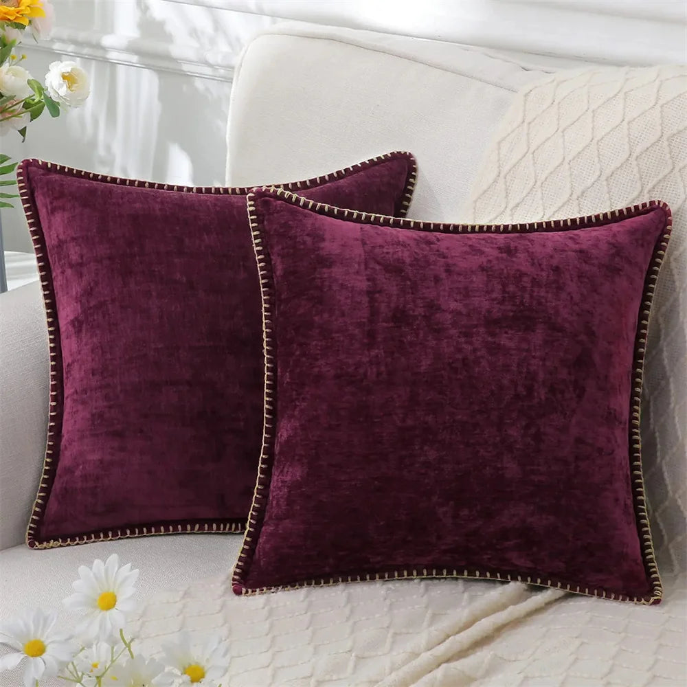 Homaxy Chenille Cushion Cover 50x50cm Velvet Decorati Throw Pillow Cover Soft Luxury Pillowcase For Sofa Decor Pillow Case 40x40