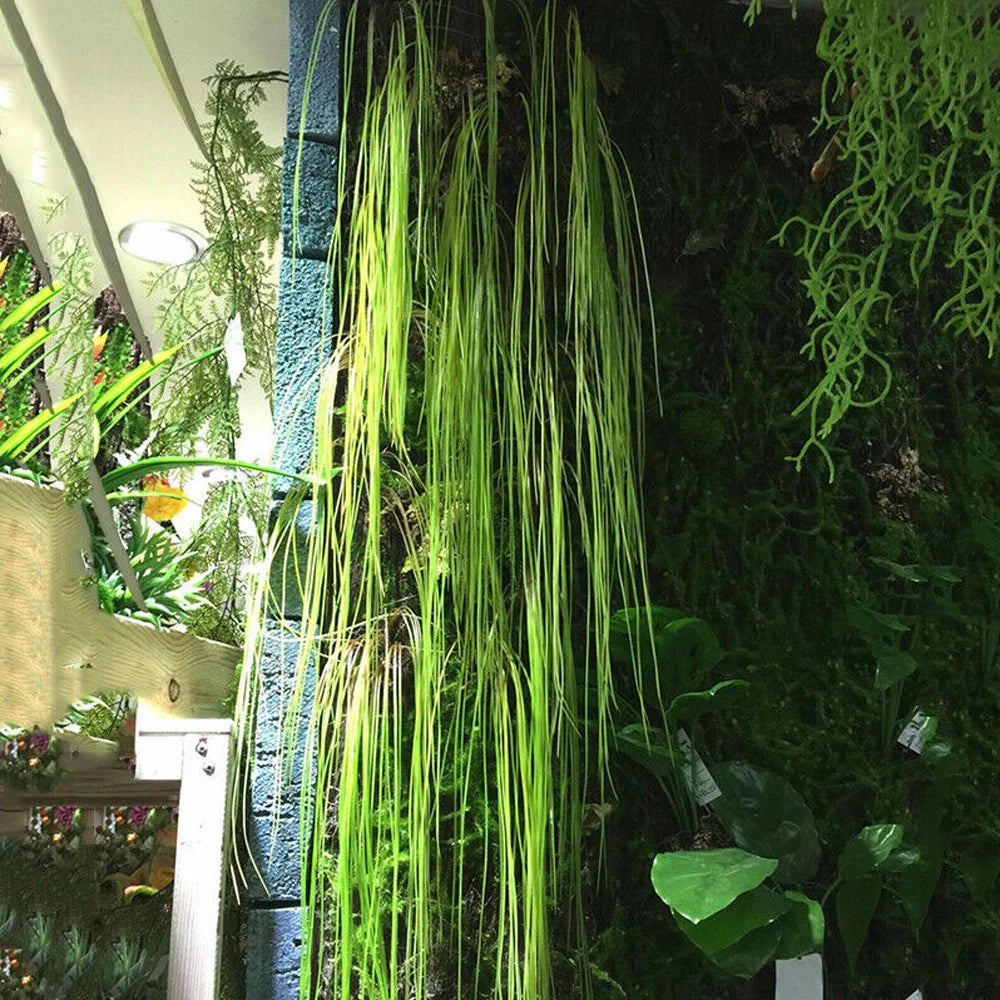 Artificial Plastic Grass Leaves Simulation Fake Plants Wall Hanging Home Decoration Plantas Artificiales Home Accessories