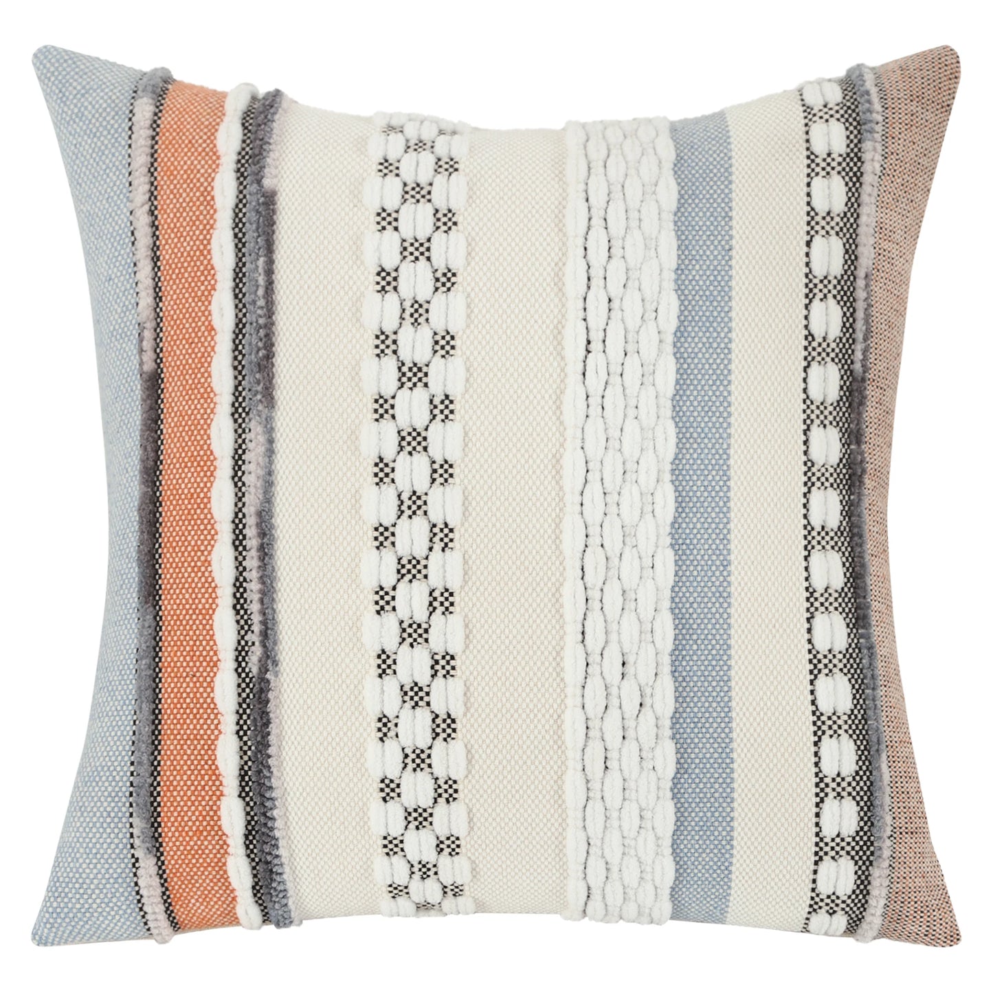 1 Pc Boho Throw Pillow Covers 18x18 Inch Striped Cousion Cover Decorative Chenille Pillowcases Square Cushion Covers