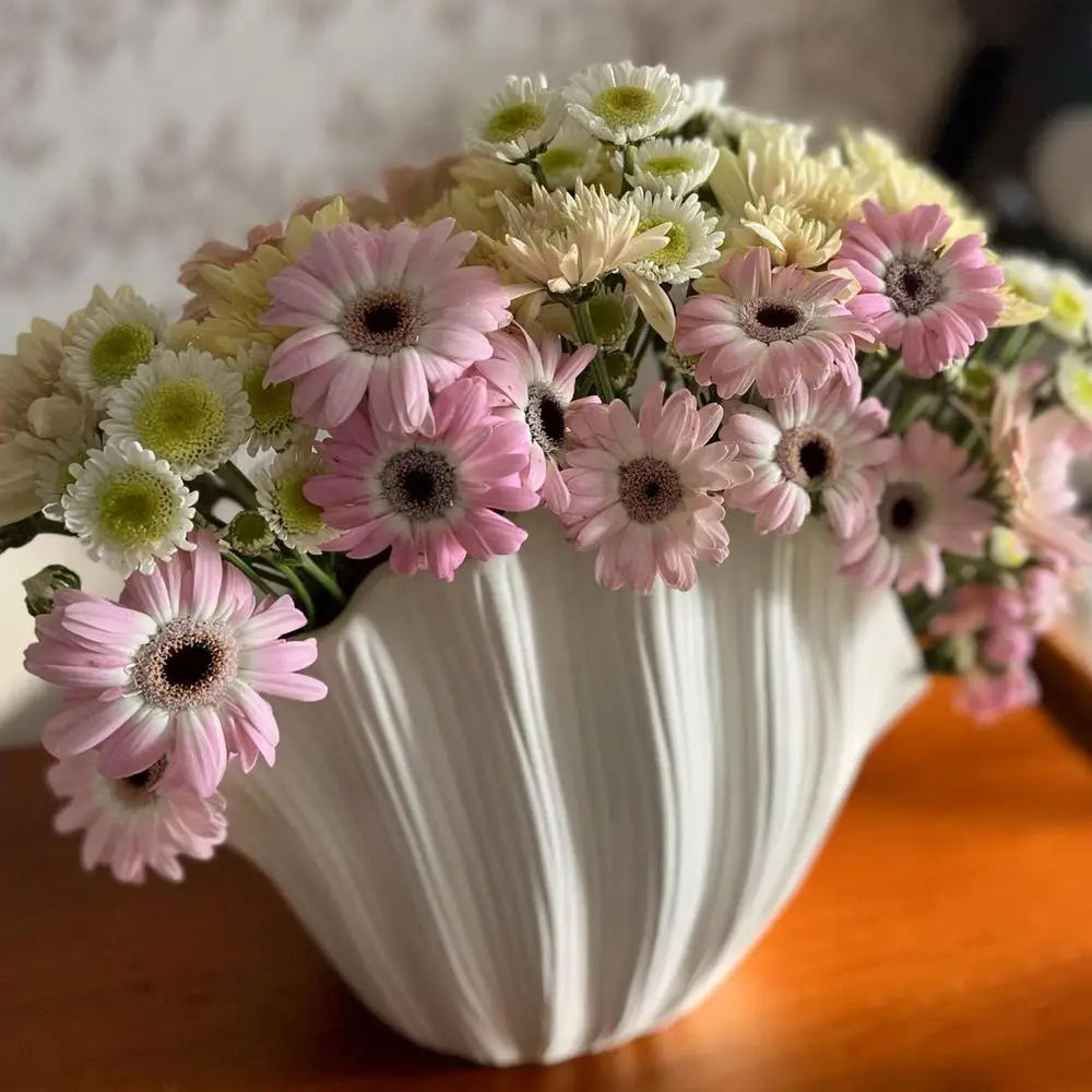 Simple Shell Organic Resin Vase Design Flower Pot Shell Flower Arrangement Creative Desktop Decoration Home Decoration