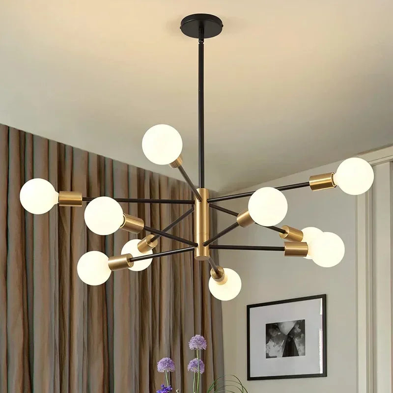 Postmodern Living Room Chandelier Dining Room Bedroom Light Luxury Nordic Lamps Simple Atmospheric Molecular Lamp Home Decor