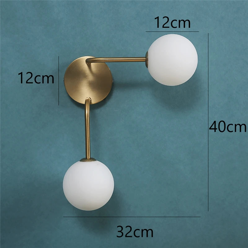 Creative Glass Ball Wall Lamps Modern Bedroom Bedside Lamp Living Room Background Wall Lights Home Decoration Lighting Fixtures