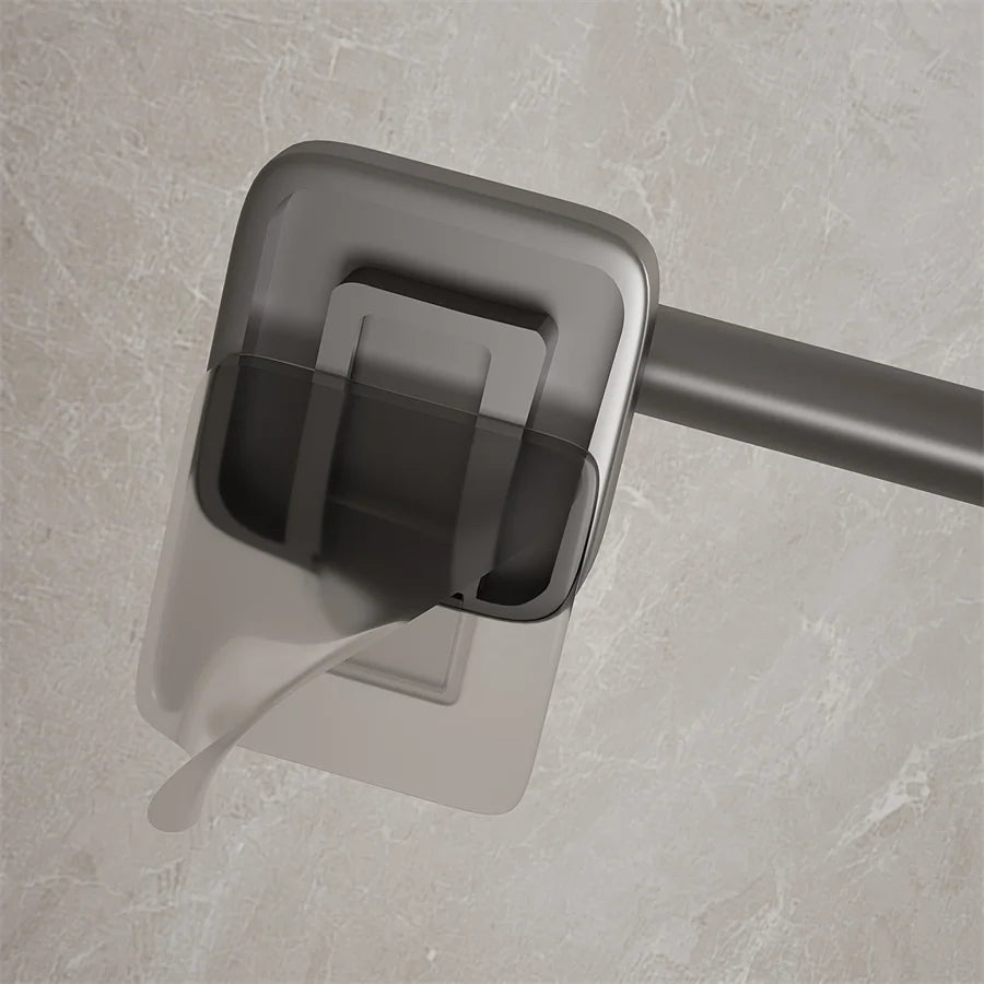 Bathroom Facilities Gun Gray Perforated Wall Mounted Bathroom Towel Bar Size 30 70cm Bathroom Slippers And Towels
