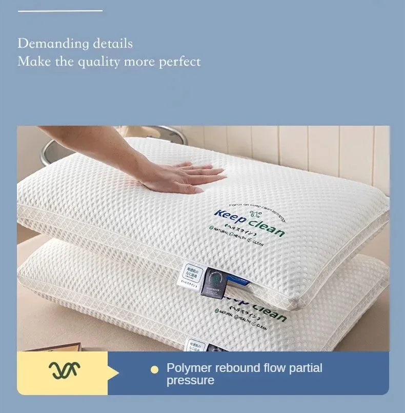 Breathable Knitted Cotton Pillow for Adults Hotel Home Use Non Collapsing Hypoallergenic White Rectangular Durable Pillow Core