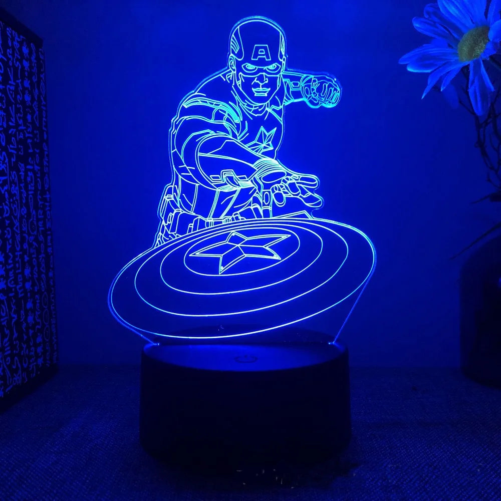 Spiderman 3D Acrylic Night Light USB Stereo LED Desk Lamp Phantom Light Surprise Birthday Gift LED Light Using USB and Battery