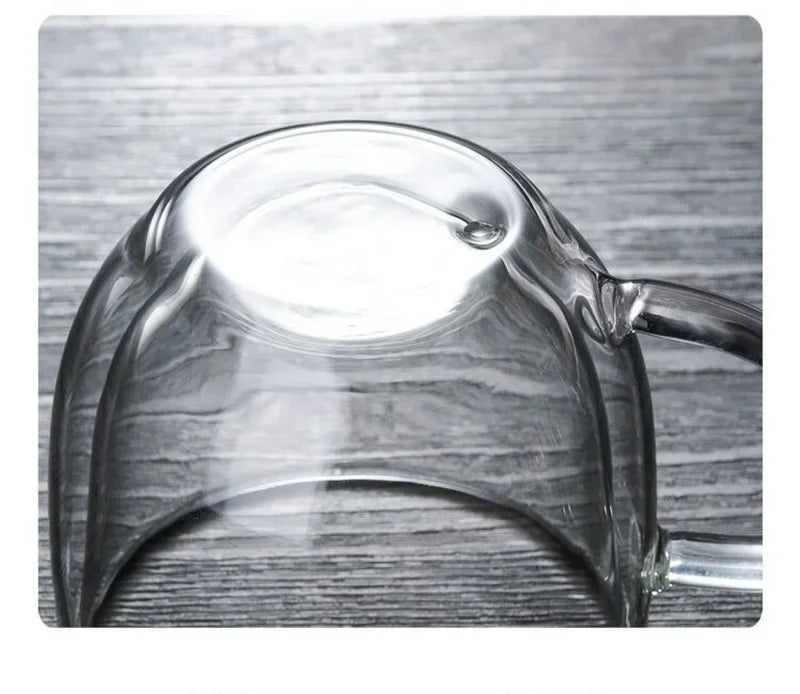 150/250/350ML Glass Cup with Handle Heat Resistant High Borosilicate Double Wall Glass Coffee Milk Beer Cups Kitchen Tools Gift