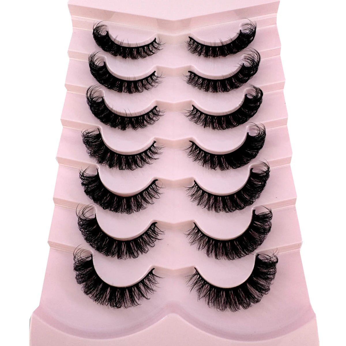 7pairs Natural Russian Strip Lashes Fluffy Mink Lashes 3D False Eyelashes Fluffy Volume Eyelashes Fake Eyelash Extension Make Up