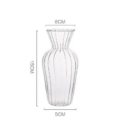 1PC Scandinavian Transparent Vase Plant Vase Flower Pot Hydroponic Plant Container Desktop Vase Home Decoration