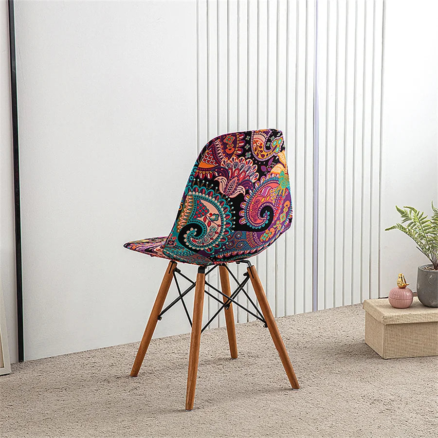 1Pc Printed Dining Table and Chair Cover Household Elastic Chair Cover Eames Chair Cover Special-Shaped Chair Cover