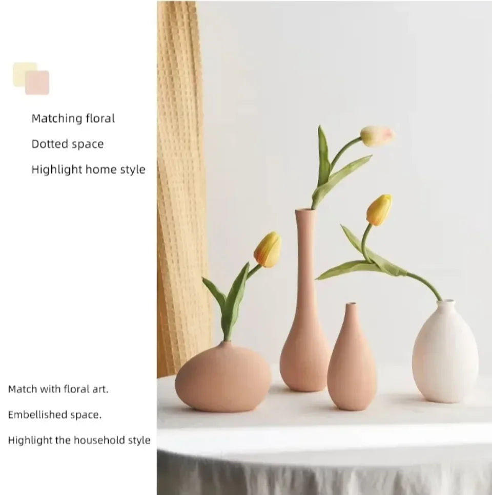 Plain Ceramic Vase Creative and Minimalist Arrangement Nordic Ins Style Decoration Pottery Props for Home Photography Plain Vas