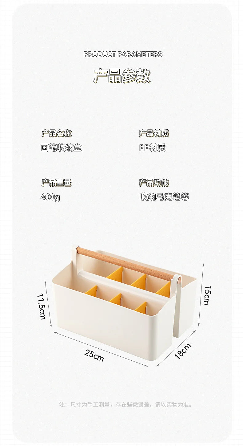 Portable Desktop Pen Holder Large Capacity Cute Marker Pen Stationery Storage Box Creative Pencil Holder Desktop Organizer