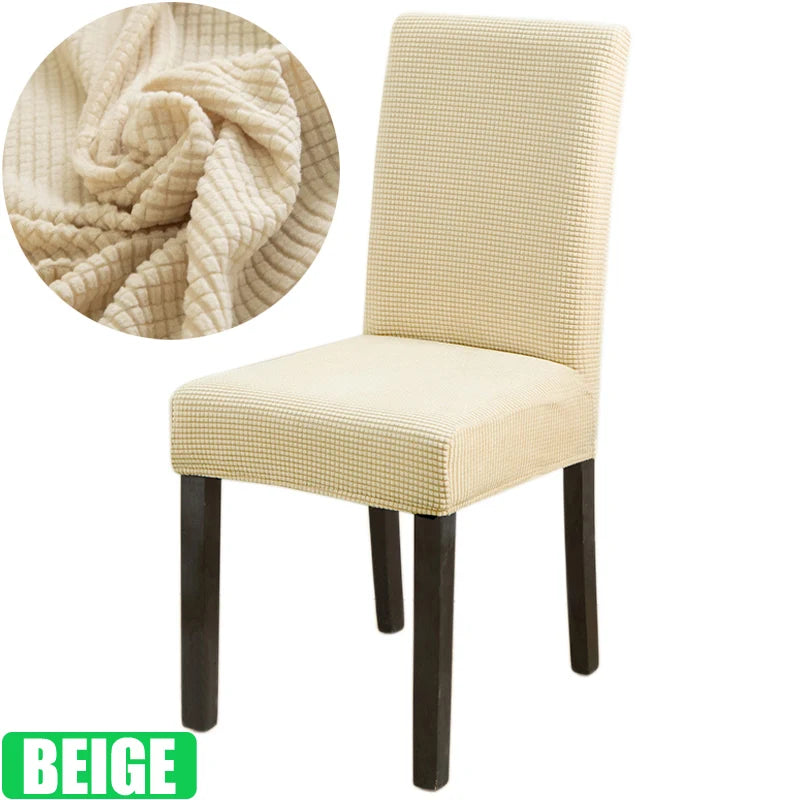 Jacquard Chair Cover for Dining Room Stretch Jacquard Dining Chair Cover Slipcover Elastic Spandex Kitchen Chair Cover