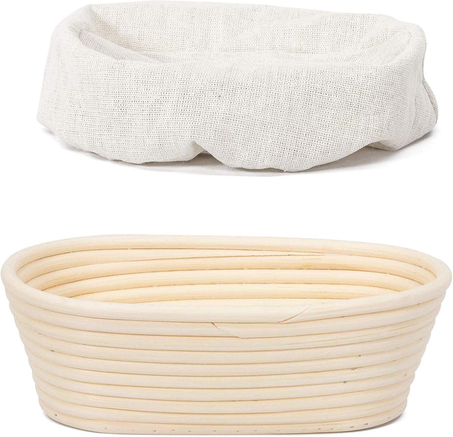 Bread Banneton Basket -10 Inch Basket Sourdough - Oval Handmade Bread Proofing Basket Set -Bread Proof Basket with Stencils for Professional & Home Bakers - Ideal Gift for Birthday