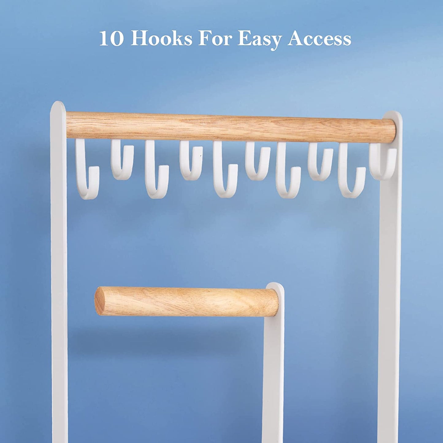 Jewelry Stand Holder Organizer, 4-Tier Necklace Holder with Ring Tray, 10 Hooks Necklaces Hanging Small Jewelry Display Storage Tower Tree for Bracelets Earrings Watches -Medium, White