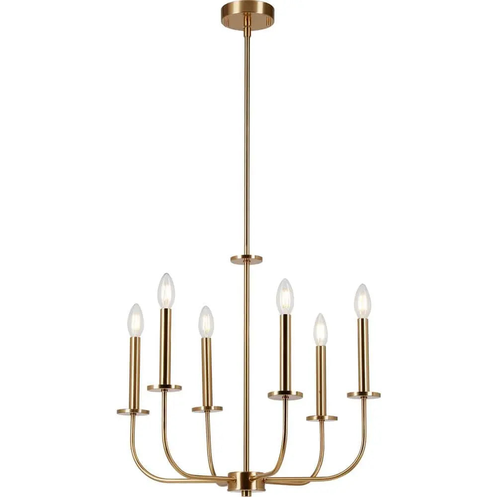 Open Box - Luminosa 6-Light Antique Gold Chandelier