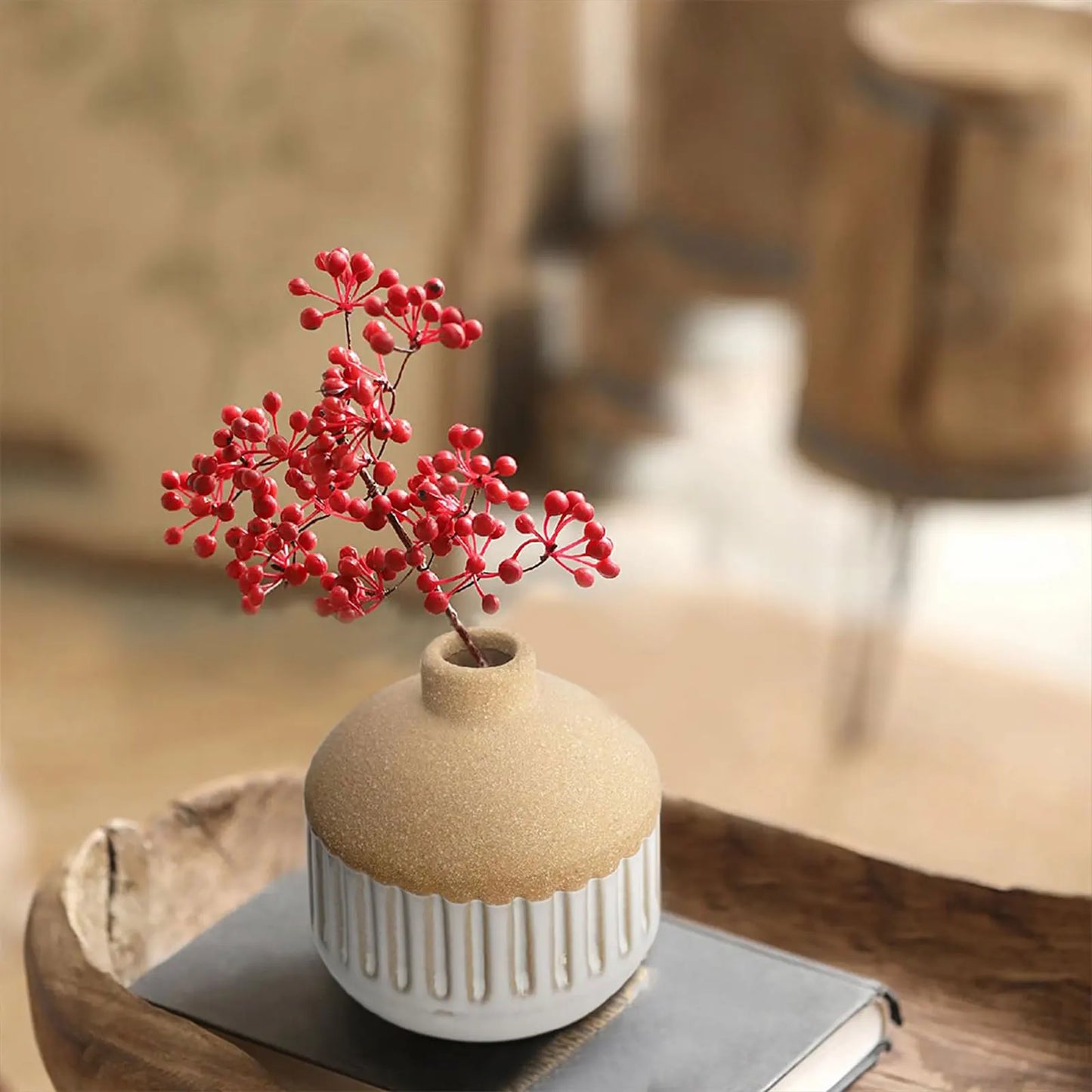 Modern Flower Vases Floral Arrangements Decorative Vases Boho Ceramic Vase for Entryway Dinner Living Room Kitchen Decoration