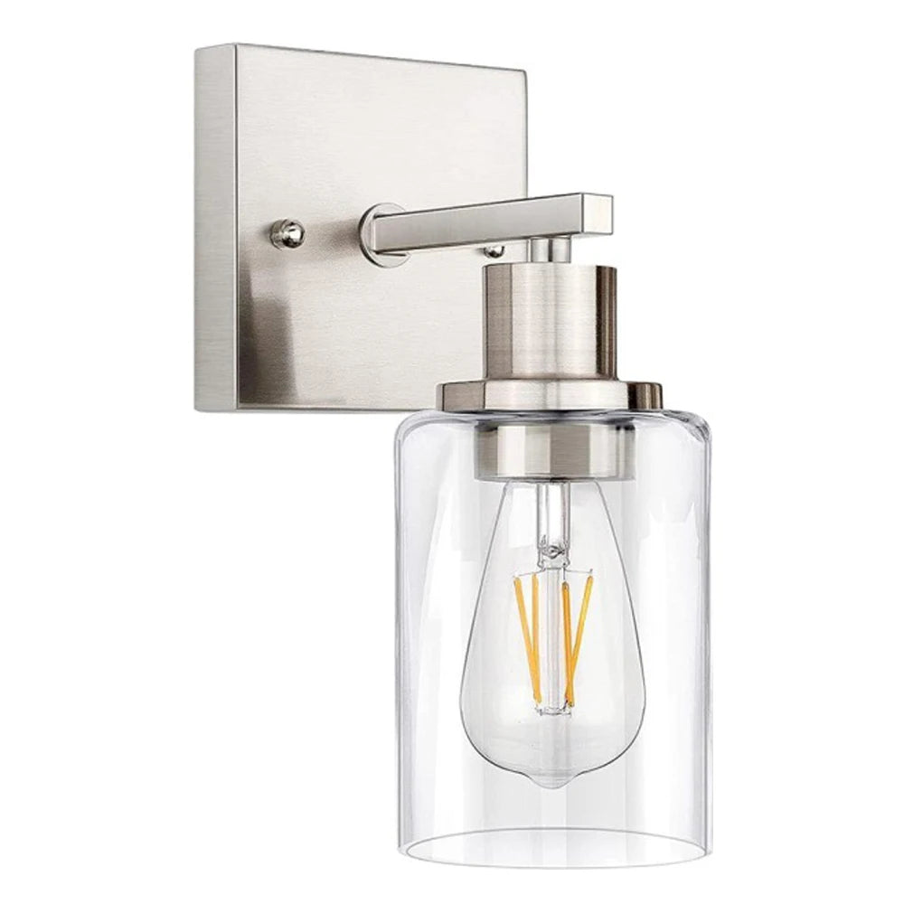 2-Light Bathroom Light Fixtures Modern Vanity Lamp with Clear Glass Shade Indoor Vintage Mirror Bathroom Sconce Wall Lighting