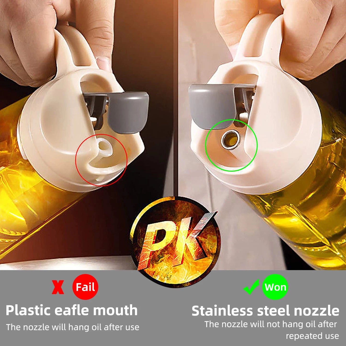 Obelix Olive Oil Dispenser Bottle Auto Flip Condiment Container Automatic Cap And Leakproof Vinegar Glass Cruet Kitchen Tools