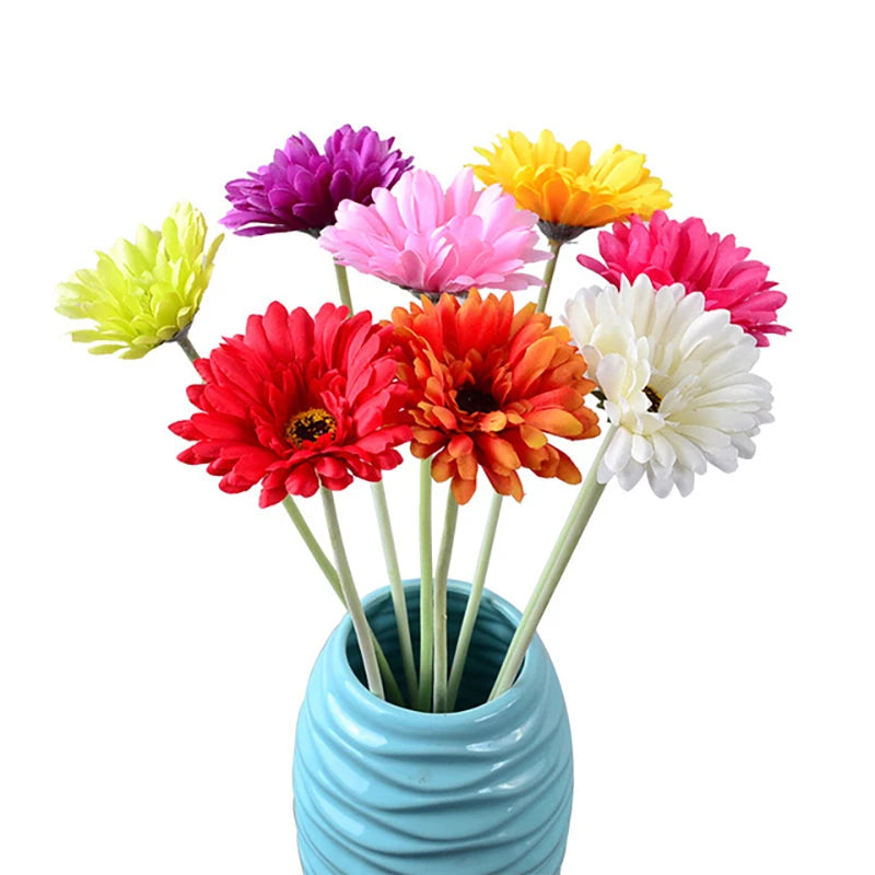 2/5pcs Artificial Flower 10cm Silk African Daisy Coreopsis Gerbera Fake Flower Decor for Home Wedding Luxury Home Decoration