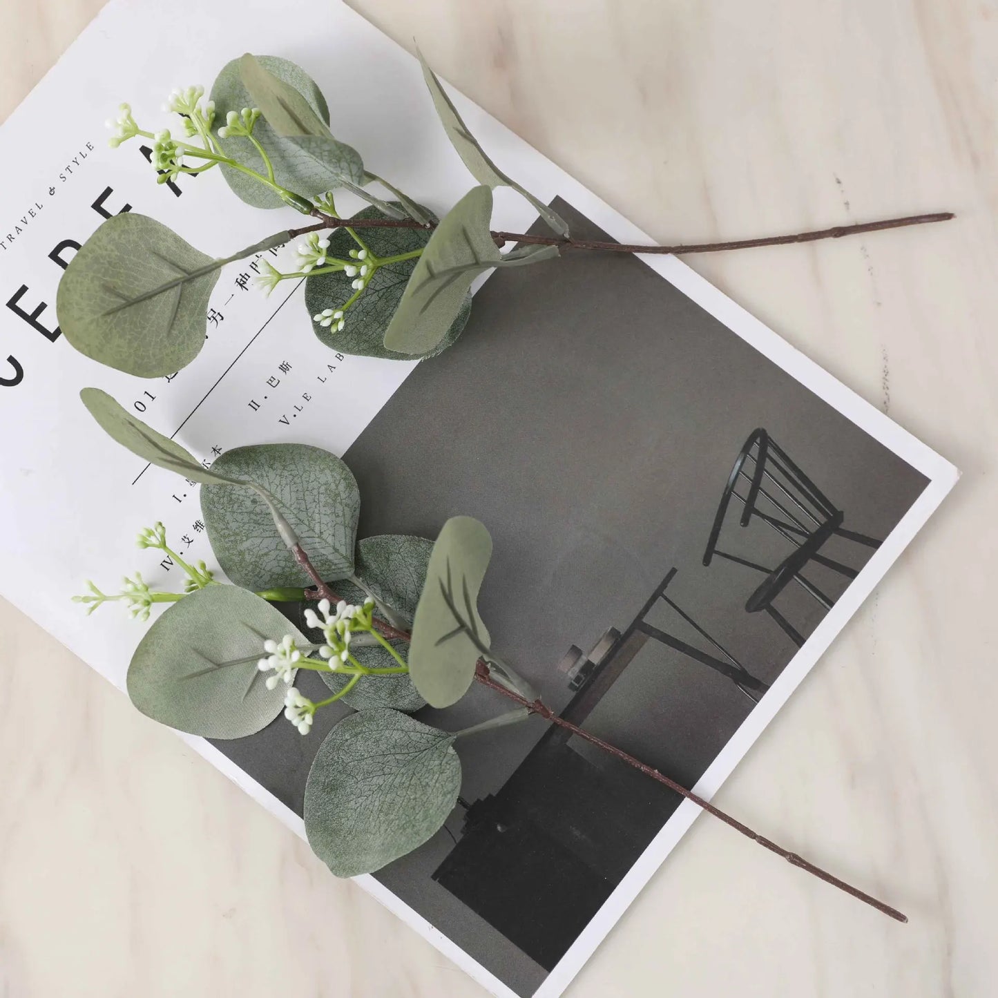 Artificial Eucalyptus Leaves Stems Eucalipto Branches Fake Plants Christmas Floral Bouquets Wedding Holiday Greenery Home Decor