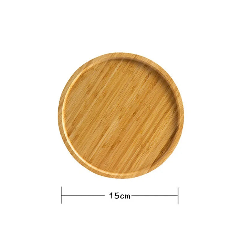 Bamboo Round Serving Storage Tray Pastry Tableware Eco Friendly Wooden Pallet Board Kitchen Tools Tea Tray Home Decoration 2024