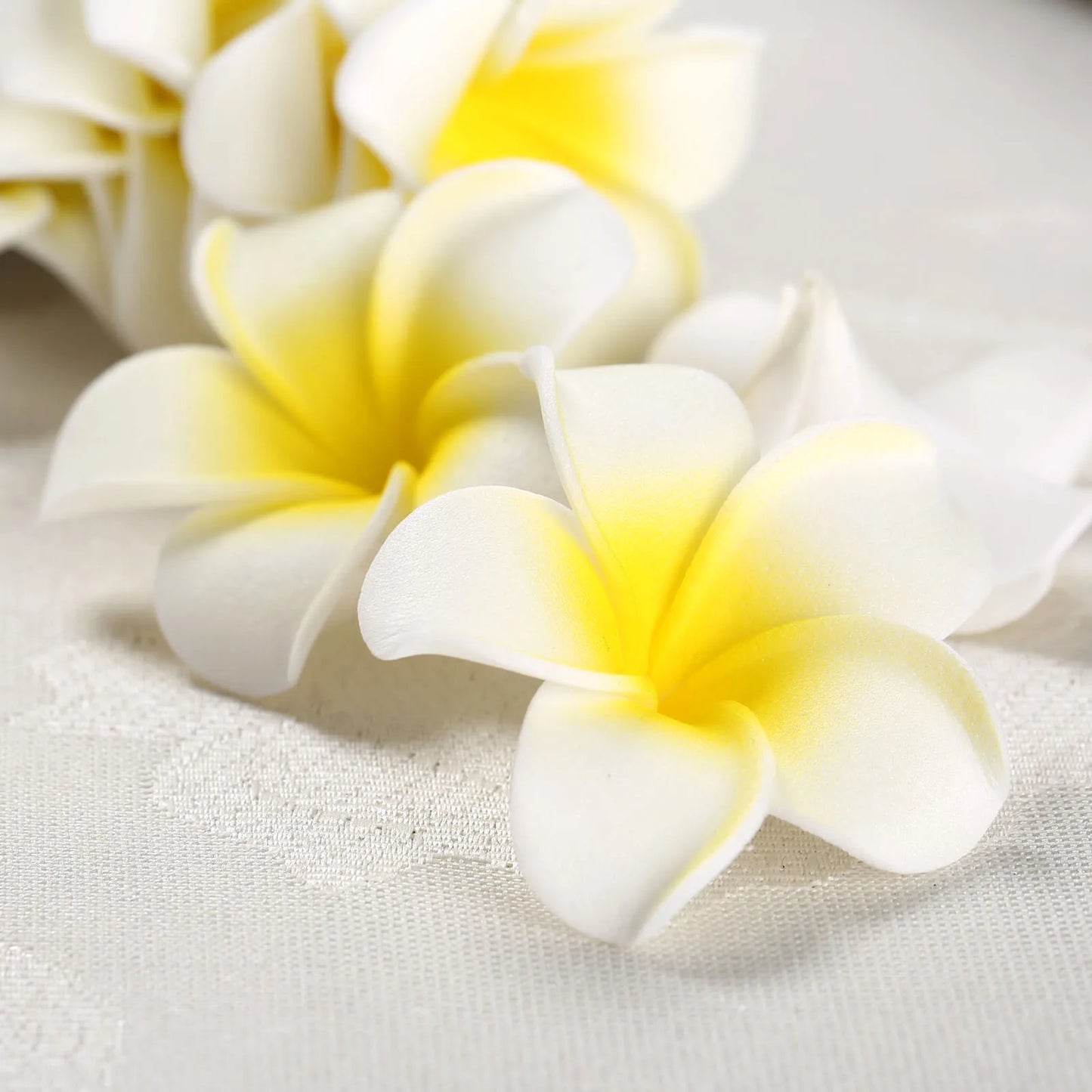 10Pcs Fake Foam Frangipani Flowers Artifical Plumeria Rubra for DIY Craft Wedding Party Hairpin Hats Headwear Home Decoration