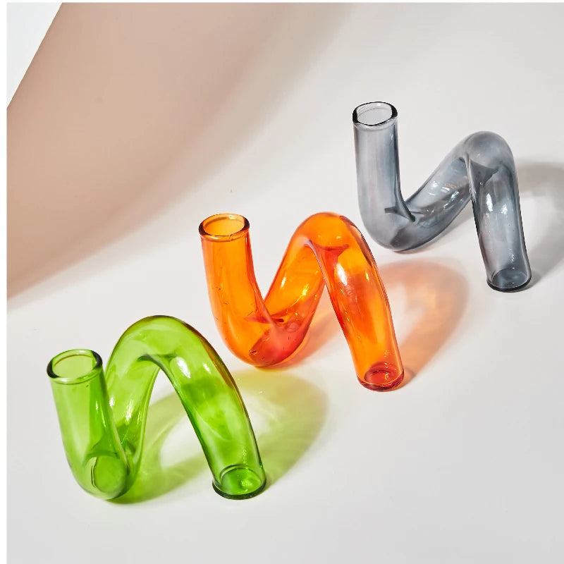 Glass Vases Clear Flower Vase Candle Holders Wedding Centerpieces Home Decoration Table Centerpieces Candlestick Holder