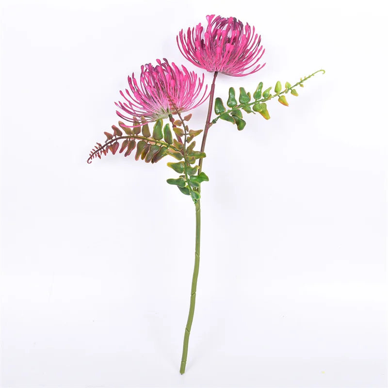 2 Fork Daisy Artificial Flowers Short Branch Crab Claw Pincushion Real Touch Flower Wedding Garland Vase Decoration Fake Plant