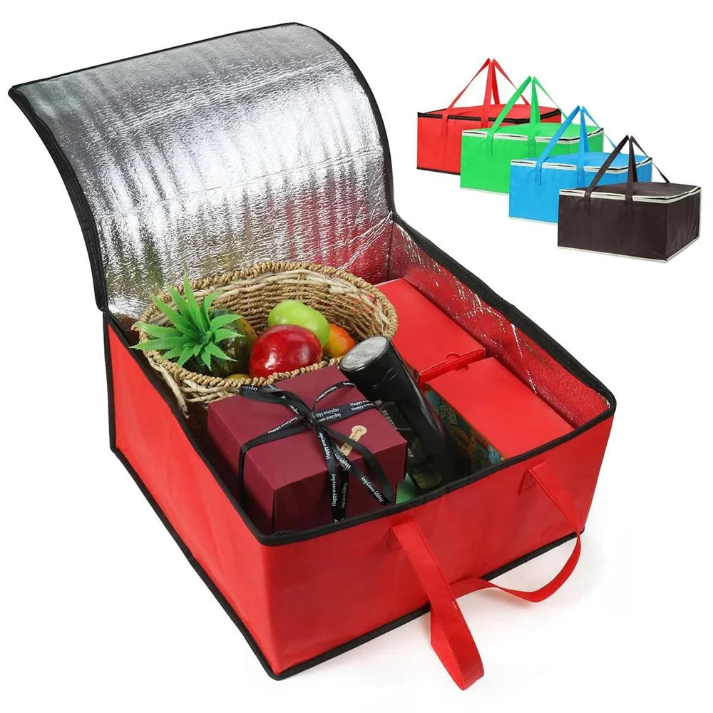 Waterproof Insulated Bag Cooler Folding Picnic Basket Ice Pack Drink Box Thermal Lunch Bag Portable Food Delivery Bag Pizza Bag