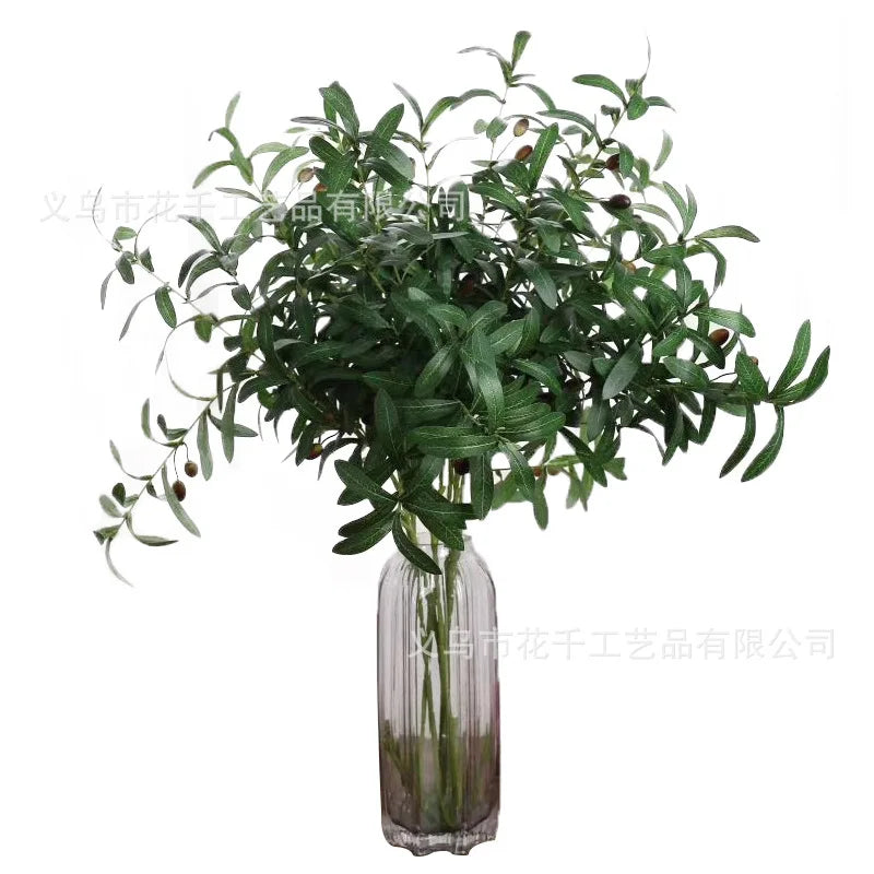 130cm Artificial Branch Olive Leaf Olive Fruit Olive Branch for Floral   Bouquets Wedding Holiday Greenery Decor
