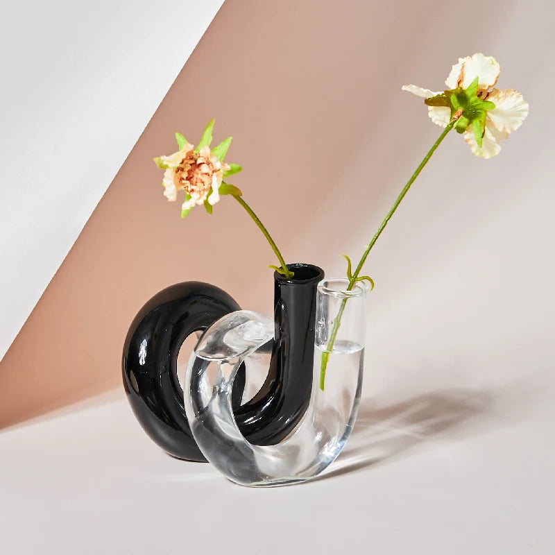 Glass Vases Clear Flower Vase Candle Holders Wedding Centerpieces Home Decoration Table Centerpieces Candlestick Holder