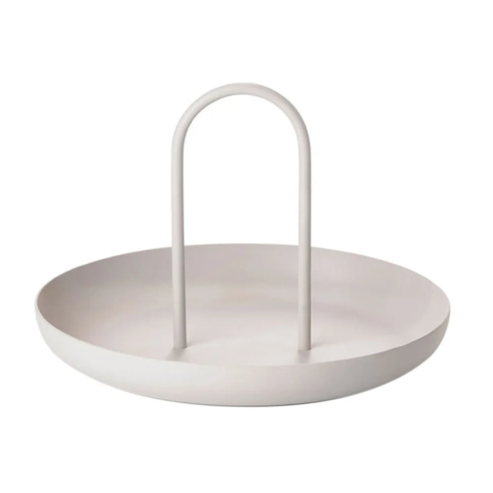 Nordic Tray Round  Portable Tray With Handle for Sundries And Small Objects Desktop Home Decor For Necklace Jewelry Storage