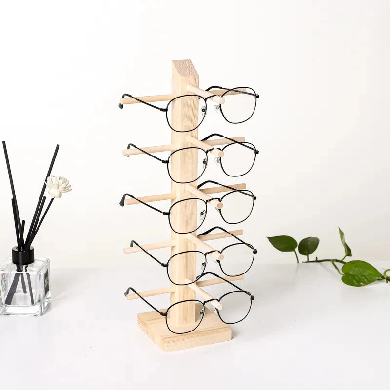 Wood Sunglass Display Stands Jewelry 2~6 Layers Multi Eyeglasses Show Rack Shelf Storage Organizer Holder Jewelry Display Rack