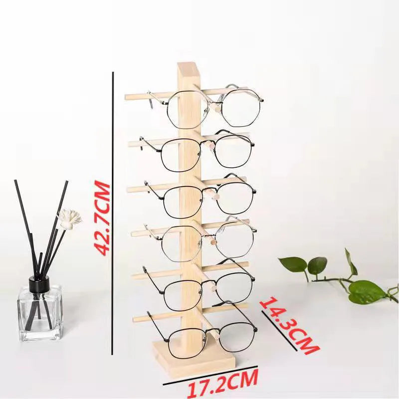 Wood Sunglass Display Stands Jewelry 2~6 Layers Multi Eyeglasses Show Rack Shelf Storage Organizer Holder Jewelry Display Rack