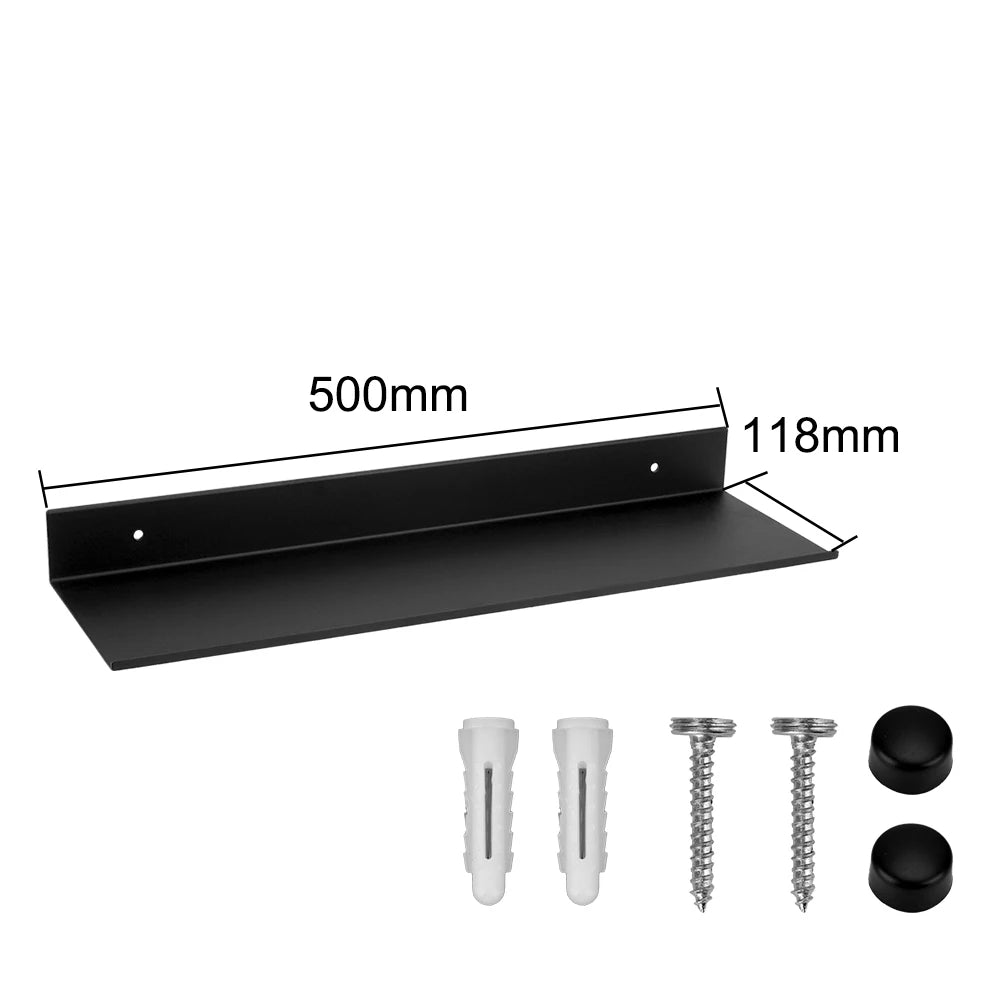 Bathroom Shelves  30-60cm Aluminum Alloy Matte Black Kitchen Wall Shelf Shower Shampoo Storage Rack Bathroom Accessories