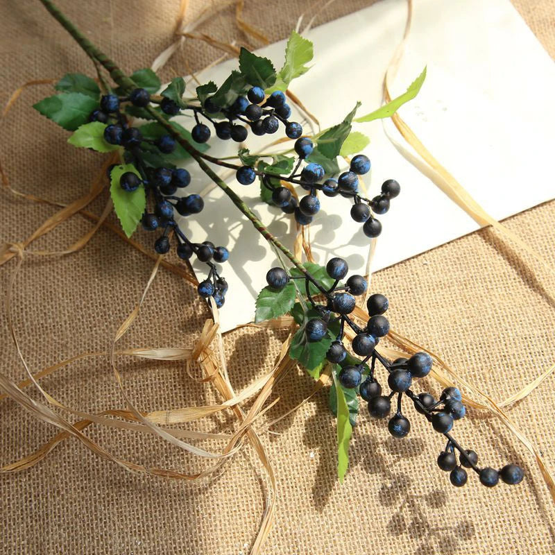 Artificial Flower Bunch Wedding Party Table Decoration Dry Flowers Bouquet Home DIY Christmas Berry Fake Flowers