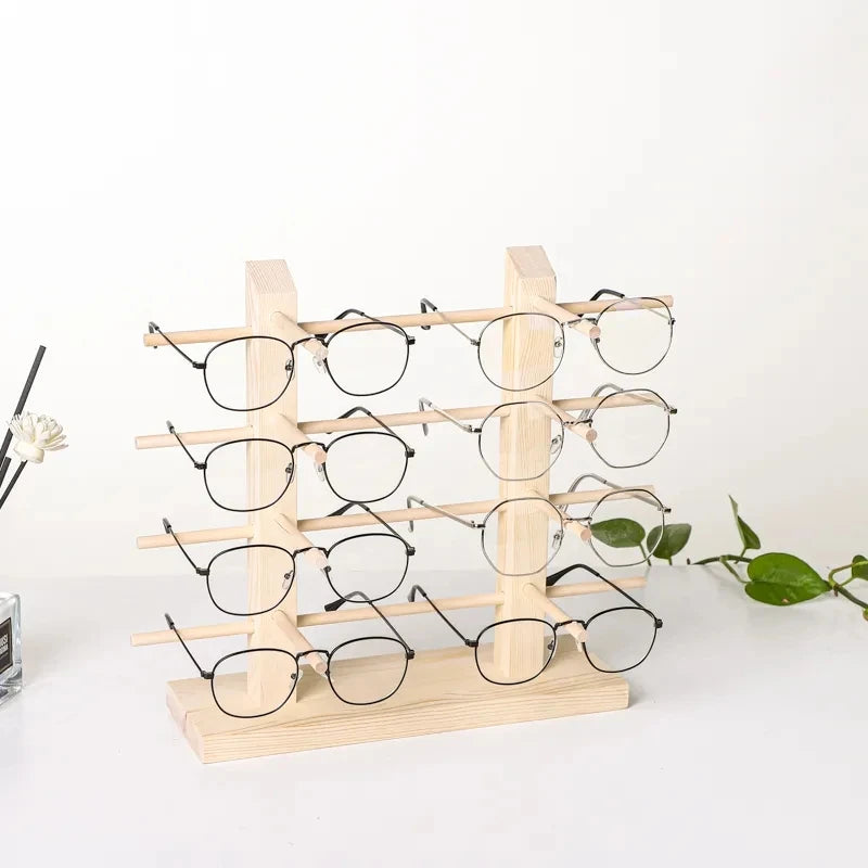 Wood Sunglass Display Stands Jewelry 2~6 Layers Multi Eyeglasses Show Rack Shelf Storage Organizer Holder Jewelry Display Rack