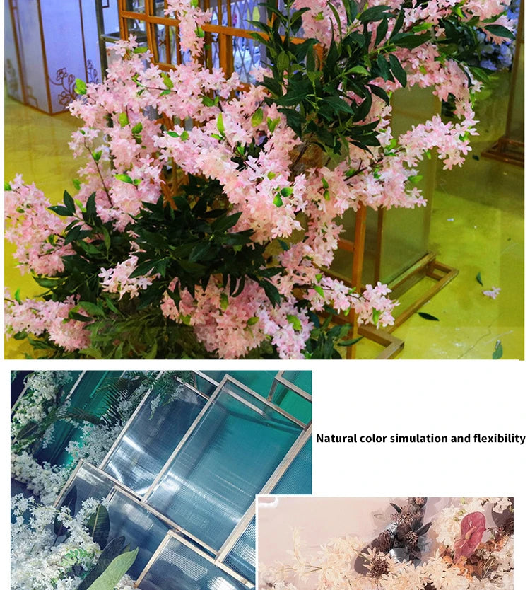 Artificial Lilac Flower Arrangement Fake Plant Wedding Road Lead Flower DIY Home Hotel Christmas Party Decorations