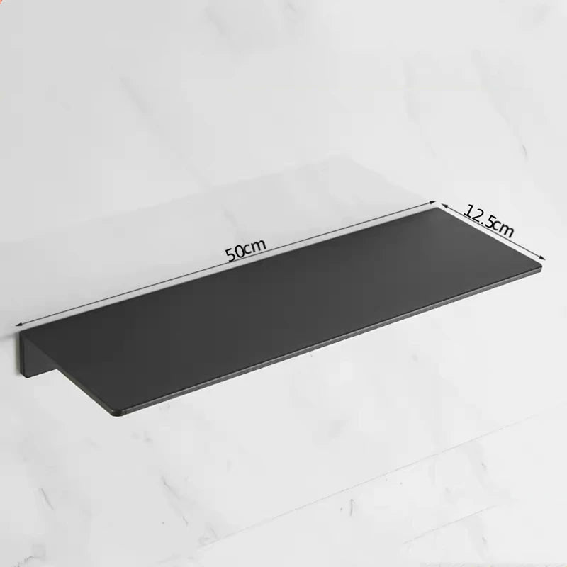 Bathroom Shelf Black Aluminum Kitchen Accessories Nail Bathroom Organizer Shower Storage Rack Shampoo Cosmetic White Shelves