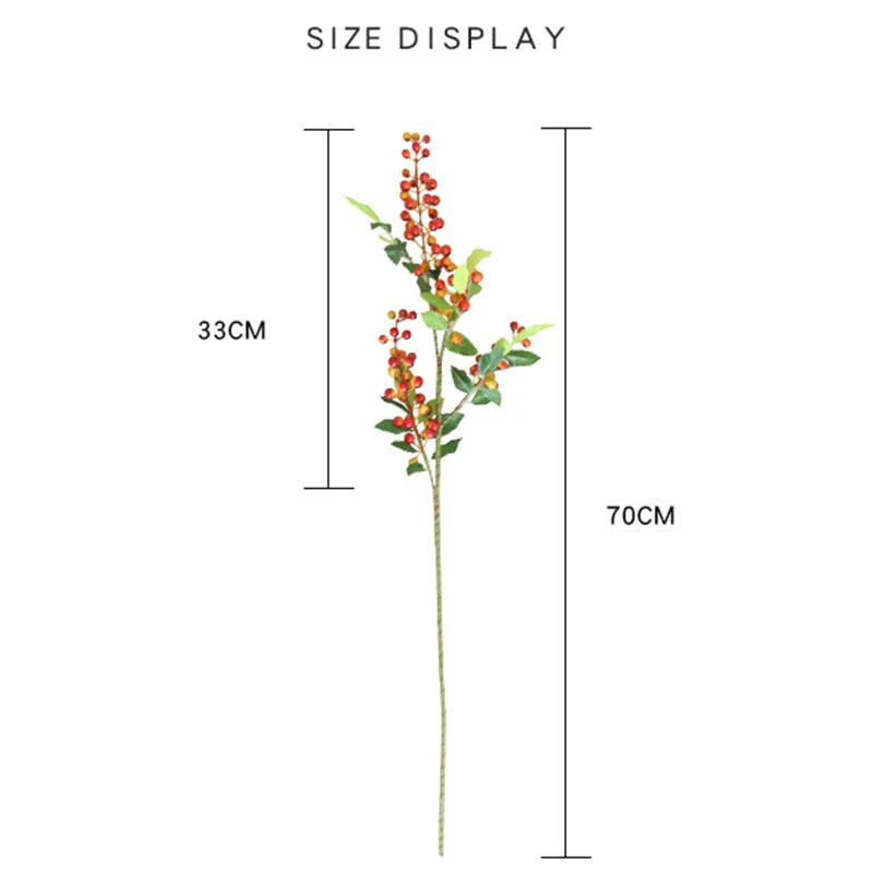 Artificial Flower Bunch Wedding Party Table Decoration Dry Flowers Bouquet Home DIY Christmas Berry Fake Flowers