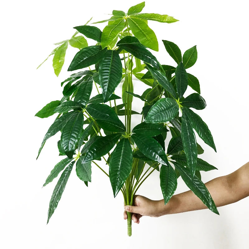75cm 24 Forks Large Artificial Tropical Plant Fake Banyan Tree Branch plastic Green Monstera Leaves for Home Garden Decoration