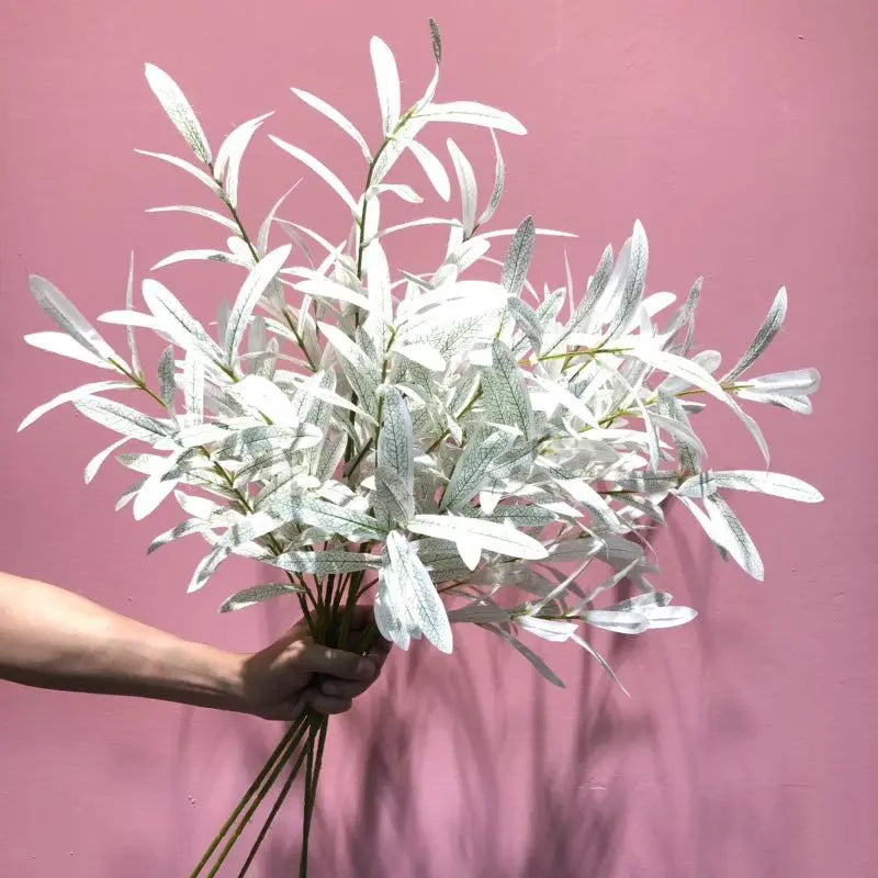 130cm Artificial Branch Olive Leaf Olive Fruit Olive Branch for Floral   Bouquets Wedding Holiday Greenery Decor
