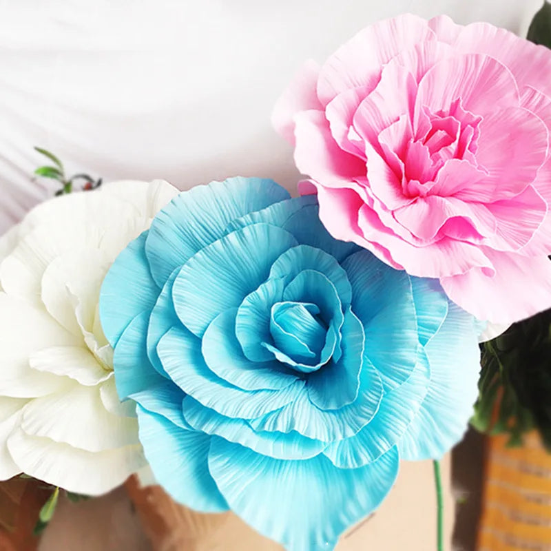 Artificial Foam Large Rose Fake Flower Head Wedding Background Large Flower Wall DIY Decoration Home Decoration