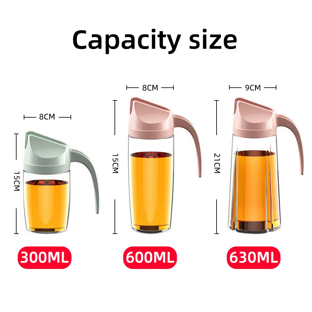 Obelix Olive Oil Dispenser Bottle Auto Flip Condiment Container Automatic Cap And Leakproof Vinegar Glass Cruet Kitchen Tools