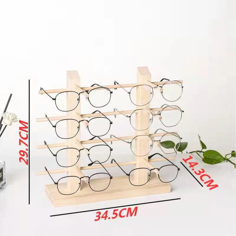 Wood Sunglass Display Stands Jewelry 2~6 Layers Multi Eyeglasses Show Rack Shelf Storage Organizer Holder Jewelry Display Rack