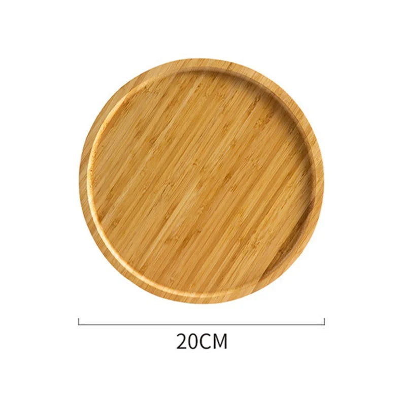 Bamboo Round Serving Storage Tray Pastry Tableware Eco Friendly Wooden Pallet Board Kitchen Tools Tea Tray Home Decoration 2024