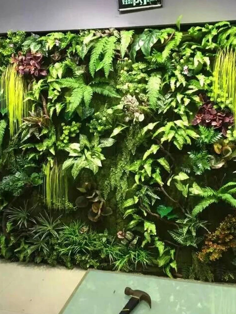 Artificial Plastic Grass Leaves Simulation Fake Plants Wall Hanging Home Decoration Plantas Artificiales Home Accessories