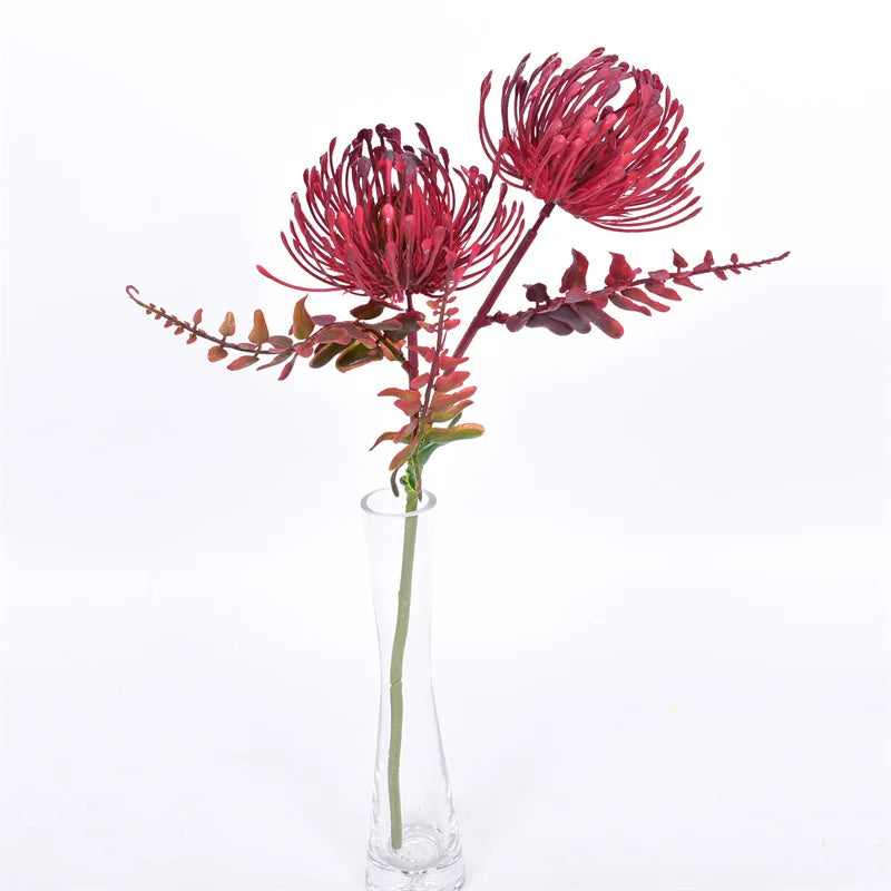 2 Fork Daisy Artificial Flowers Short Branch Crab Claw Pincushion Real Touch Flower Wedding Garland Vase Decoration Fake Plant
