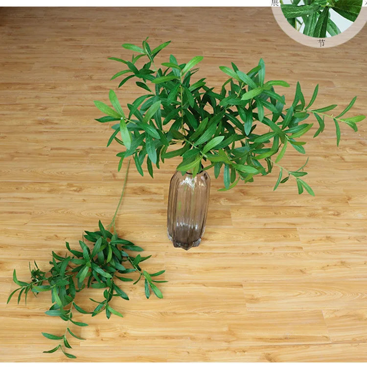 130cm Artificial Branch Olive Leaf Olive Fruit Olive Branch for Floral   Bouquets Wedding Holiday Greenery Decor