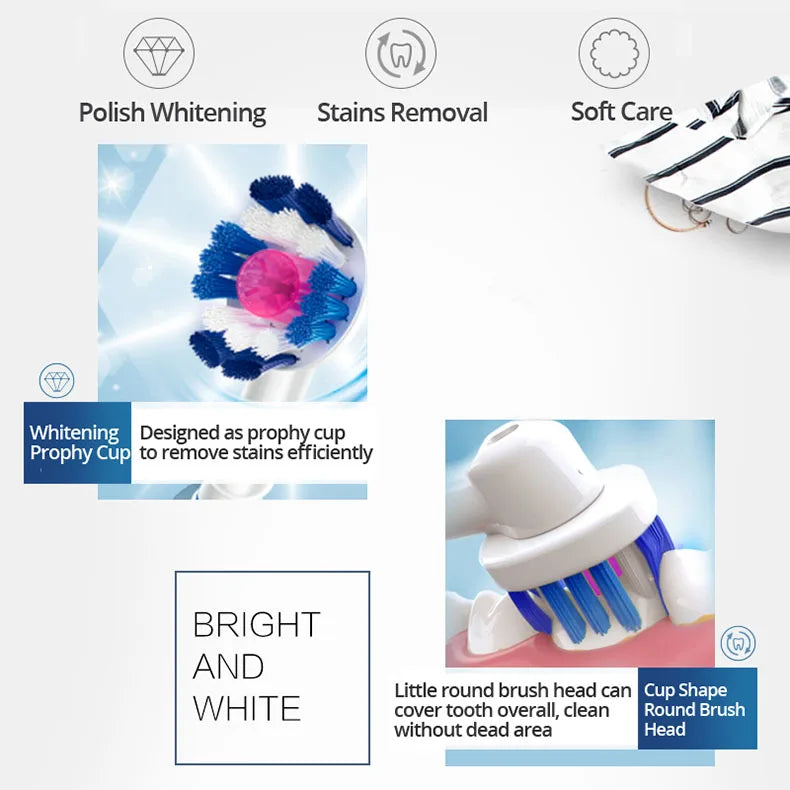 Original Oral B Replacement Brush Heads for Oral-B Rotating Electric Toothbrush Genuine Teeth Whitening Soft Bristle Refills